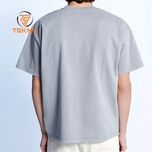 เสื้อยืดผู้ชายสไตล์วินเทจทรงโอเวอร์ไซส์สำหรับ220gsm เสื้อยืดผ้าฝ้าย100% น้ำหนักเบาระบายอากาศได้ปรับแต่งโลโก้ได้ตามต้องการ - Product Image 2