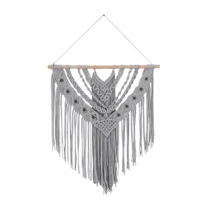 Macramé de lujo para colgar en la pared Diwali decoración festiva en forma de estrella Boho Home Art - Product Image 3