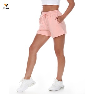 Pantalones cortos de gimnasio de cintura alta de verano para mujer, nueva moda, estilo informal, transpirable, poliéster, Spandex, decoración de bolsillo, ajuste holgado, venta al por mayor - Product Image 5