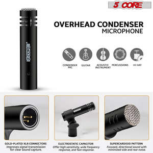 5Core Drum Mic Kit 7 Pcs Kick BassTom Snare Dynamic <b>Microphone</b> Instrument Mics Set Black - Product Image 5