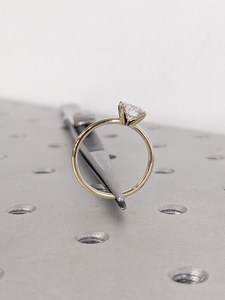Round Cut Moissanite Engagement Ring Dainty 925 Sterling Silver 14k <b>Gold</b> Plated Comfort Fit Wedding Ring - Product Image 6