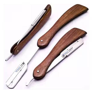Navaja de Barbero Profesional en Oferta, Hoja de Acero Inoxidable Intercambiable, Mango de Madera Premium, Herramienta de Afeitado Duradera, Afilada y de Bajo Precio - Product Image 1