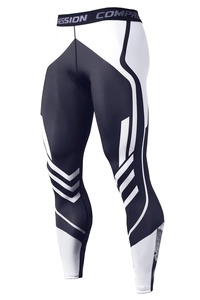 Collants de compression pour hommes en gros personnalisés, séchage rapide, haute élasticité, leggings de sport taille mi-haute pour la salle de sport, la course à pied, le yoga - Product Image 4