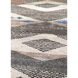 Tapis Manchaha en laine et soie de bambou noué à la main, motif géométrique abstrait, épaisseur 10 mm, rectangulaire, pour couloir, usage domestique - Les-2611 - Product Image 3