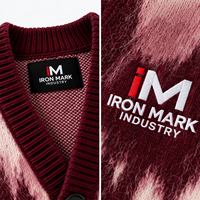 Pull en tricot décontracté pour femme Iron Mark Industry, col rond, manches longues, motif tie-dye, avec poches, 100 % acrylique, anti-boulochage, idéal pour l'hiver