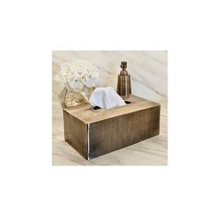 Porte-serviettes carré en laiton Conteneur Boîte à mouchoirs en laiton Couverture de boîte à mouchoirs Couvre Boîte à mouchoirs en laiton décorative - Product Image 1