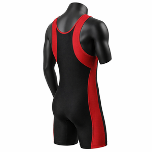 ชุดมวยปล้ำแบบสั่งทำพิเศษสำหรับผู้ชายและเด็กชาย ทรงไฮคัท ฟรีสไตล์ สีน้ำเงินแดง น้ำหนักเบา ประสิทธิภาพสูง ลดราคาพิเศษ - Product Image 4