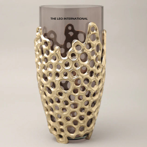 Eastern Rock Popular Juego de 2 piezas Jarrones huecos medios Florero Decoración para boda Cena Mesa Fiesta Sala de estar - Product Image 5