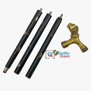 Bastón de Madera Negro Plegable con Mango de Cabeza de León Chapado en Oro de Aluminio de Alta Calidad Tanishka Export N24-7128, Arte Hecho a Mano - Product Image 5