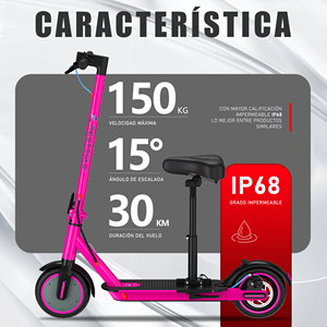 Scooter elettrico con Asiento Restsuko 35 km/h Plegable 7.8 A.H colore Rojo - Product Image 2