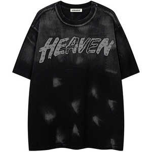 T-shirts pour hommesVente en gros de haute qualité 100% coton 230G impression lavage aux enzymes épaule tombante poids lourd Hiphop surdimensionné personnalisé unisexe - Product Image 4