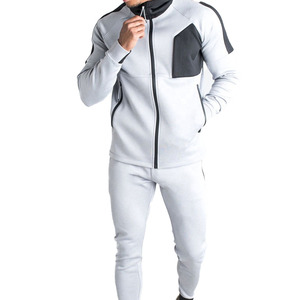 Survêtement en polaire Athletic Tech Sweat à capuche à empiècement contrasté avec pantalon de jogging Vêtements de sport à séchage rapide Survêtements de sport pour hommes - Product Image 2