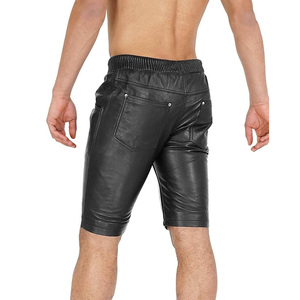 Pantalones cortos informales de alta calidad para hombre Diseño de cuero transpirable cómodo Patrón sólido más vendido Última venta - Product Image 5