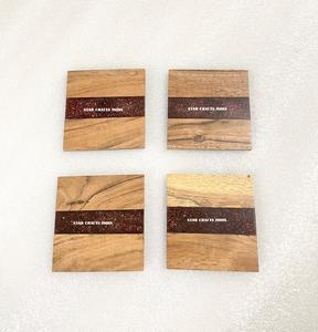 Meilleure vente sous-verres créatifs en résine tapis de tasse de boisson pour assiettes thé boissons sous-verres décor à la maison résine époxy sous-verres ensemble tapis de Table - Product Image 2