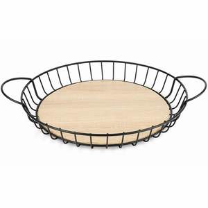 La bandeja de metal de madera combina un encanto rústico con una función duradera perfecta para organizar o decorar marcos fuertes - Product Image 5