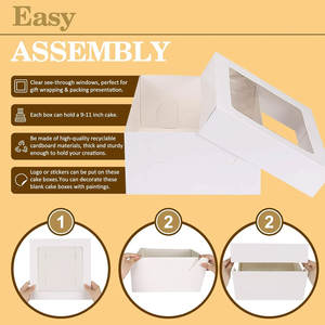 กระดาษแข็งธรรมชาติสำหรับตกแต่งเค้กกล่องเค้กกระดาษเปล่าหนาทนทานห่อของขวัญสำหรับของหวานอย่างยั่งยืน - Product Image 3