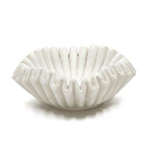 Vajilla de diseño de lujo, cuenco ondulado de mármol blanco para servir comida, cuenco de baratija para decoración del hogar del fabricante indio - Product Image 3