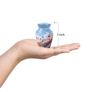 โกศใส่เถ้ากระดูกรูปผีเสื้อสำหรับผู้ใหญ่ใส่ขี้เถ้าทำศพดอกไม้ป่าสำหรับผีเสื้อที่มีสีสันธรรมชาติ - Product Image 2