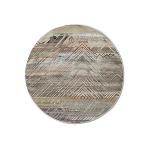 Tapis Manchaha vert noué à la main en laine et soie de bambou, épaisseur 10 mm, motif géométrique abstrait, rectangulaire, pour couloir, usage domestique - Les-2754 - Product Image 1