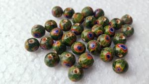 Cuentas de Vidrio Millefiori Amarillo Lima de 12 mm Hechas a Medida (Cristal y Lampwork) para Diseñadores de Joyas y Tiendas de Cuentas - Product Image 2