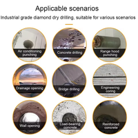 Foret diamanté humide 63 mm de qualité industrielle à paroi mince refroidi par eau pour béton armé, installation AC et mur en ciment
