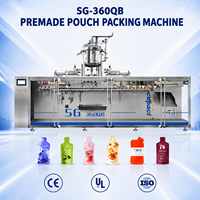 Machine d'emballage automatique de sachets préformés de forme spéciale pour boissons saines, production quadriplex