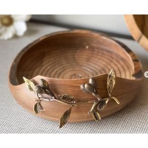 Bol en bois de haute qualité en gros avec des oiseaux antiques Design Accessoires de décoration de la maison Bol de service à snack à vendre - Product Image 5