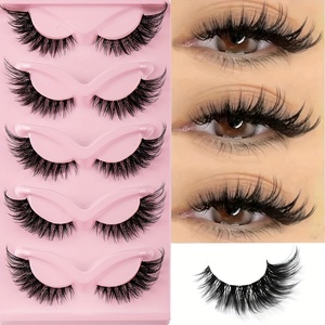 5 Pairs Semi-Hand Made 0.07MM Thickness False Eyelashes-Natural Long Cartoon Eyelashes Wing Tail Design for Eye Extension <b>Lash</b> - Product Image 5