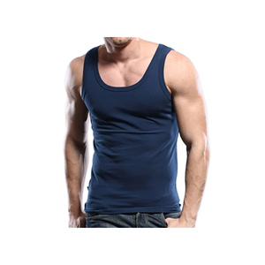 Sans manches de haute qualité pas cher prix intérieur sous chemise 100% coton bleu couleur Gym vêtements de sport débardeur pour hommes du Bangladesh - Product Image 4