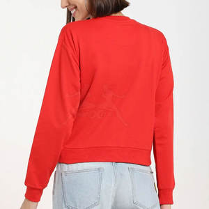 Sudadera informal con cuello redondo y textura suave para Streetwear Look Sudadera de algodón suave para mujer - Product Image 4