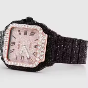 Relojes de cuarzo analógicos de lujo con bisel de 41mm, esfera de moissanita con esfera de pantalla analógica de diamante cultivado en laboratorio - Product Image 2