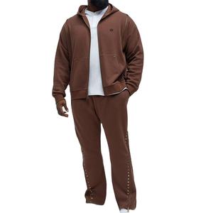 Conjunto Deportivo de Dos Piezas para Hombre, Estilo OEM, Personalizado, de Felpa de Algodón Suave, con Cremallera Completa, Logotipo Personalizado, Estilo Urbano, Talla Grande - Product Image 1