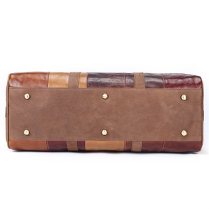 Sacs de voyage en cuir véritable pour hommes et femmes avec fermeture à glissière pliable pour le rangement des vêtements de sport de bureau - Product Image 4