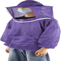 Büyük kalite arıcı pamuklu bez Smock arı ekipmanları Veil kol takım elbise peçe arı giyim OEM ile arıcılık ceket