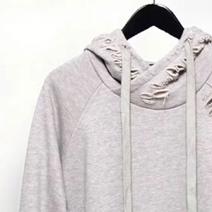 Sudadera con Capucha para Hombre, de Algodón/Poliéster, de Alta Calidad, con Forro Polar Desgastado, Cómoda, de Manga Larga, con Técnica Puff, Diseño Liso - Product Image 6