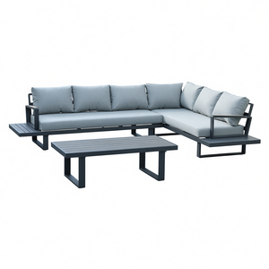 Muebles de Patio para Exteriores Amicasa, Juego de 5 Plazas ROYAL HPL Gris BHR 10230 de Aluminio y Poliéster por Royal Outdoor - Product Image 2