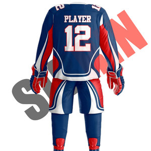 Uniformes de Hockey sobre Hielo Personalizados al por Mayor, Pantalones, Guantes, Conjuntos de Ropa de Hockey sobre Patines de Malla de Poliéster Transpirable - Product Image 2