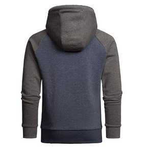 Men's 100% Cotton Casual Sports Pullover <b>Fleece</b> Hoodie Solid Pattern <b>Black</b> Long Sleeve Sweatshirt Pockets Winter Season Style - Product Image 3