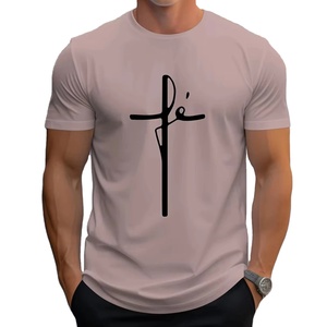 Men's Trendy Fashionable Thin Style Breathable Eco-Friendly Quick Dry High Quality Polyester/Cotton <b>V</b>-<b>neck</b> <b>Oversized</b> <b>T</b>-<b>shirt</b> - Product Image 2