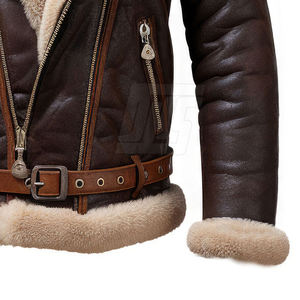 Chaqueta de Piel de Oveja para Hombre, Chaqueta de Cuero Aislada para Viajes en Clima Frío y Ropa de Calle - Product Image 4