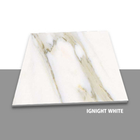 Design moderne 600x600mm Carreaux de porcelaine émaillée blanche polie Carreaux de sol antidérapants à l'aspect marbré pour la décoration intérieure