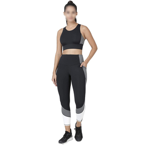 Mallas de calidad con pantalones sólidos medios para mujer, conjunto de Fitness, entrenamiento para correr, Yoga, ropa atlética - Product Image 5