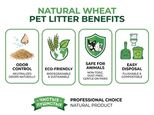 PureFluff Pro — Litière pour animaux de compagnie 100% naturelle à base de blé 5L - Product Image 4