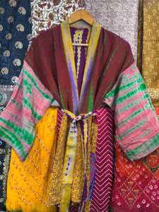 Bohème bleu teint Kimono pour femmes confortable ouvert devant femmes Kimono Boho Hippie maillots de bain confort Kimono été plage - Product Image 4