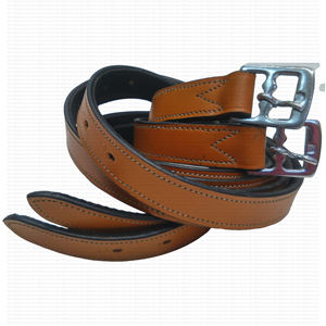 Correas de Cuero Natural para Estribos con Costuras en V y Hebillas Resistentes - Product Image 1