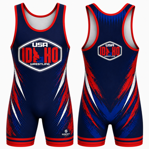 SINGLET DE LUCHA SINEWY SPORTS para Hombre, Sublimado Personalizado, Diseño Idaho, EE. UU., Ajustado, Transpirable y Elástico - Product Image 4
