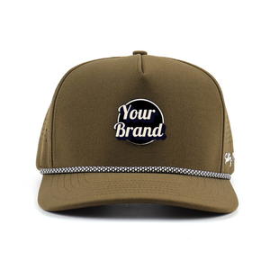 Sombreros de rendimiento de 5 paneles con cuerda cortada con láser personalizada, gorras de secado rápido impermeables con agujeros láser, gorra de Golf, gorra de camionero perforada - Product Image 1