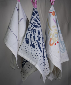 Wholesale Bulk 100% Cotton Square Floral <b>Dish</b> Tea <b>Towel</b> Custom Logo Reusable Eco-Friendly Quick Dry Kitchen Disposable - Product Image 2