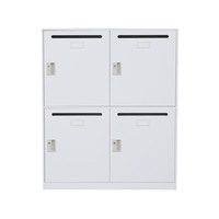 Boîte aux lettres sécurisée pour appartement avec plusieurs compartiments, construction en acier verrouillable pour usage résidentiel