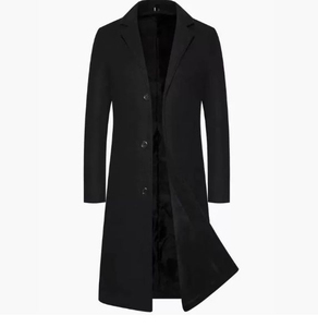 Manteau long en cuir de qualité supérieure pour hommes, conçu avec une coupe ajustée, une fermeture boutonnée et un style d'extérieur intemporel - Product Image 4